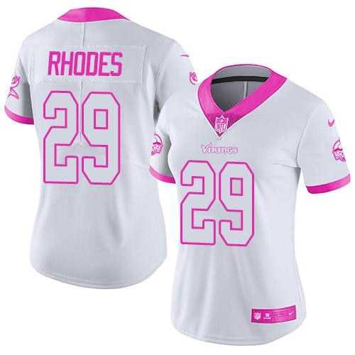 Women Nike Vikings 29 Xavier Rhodes White Pink Rush Limited Jersey Dzhi,We sell and wholesale Women Nike Vikings 29 Xavier Rhodes White Pink Rush Limited Jersey Dzhi on line form chian!